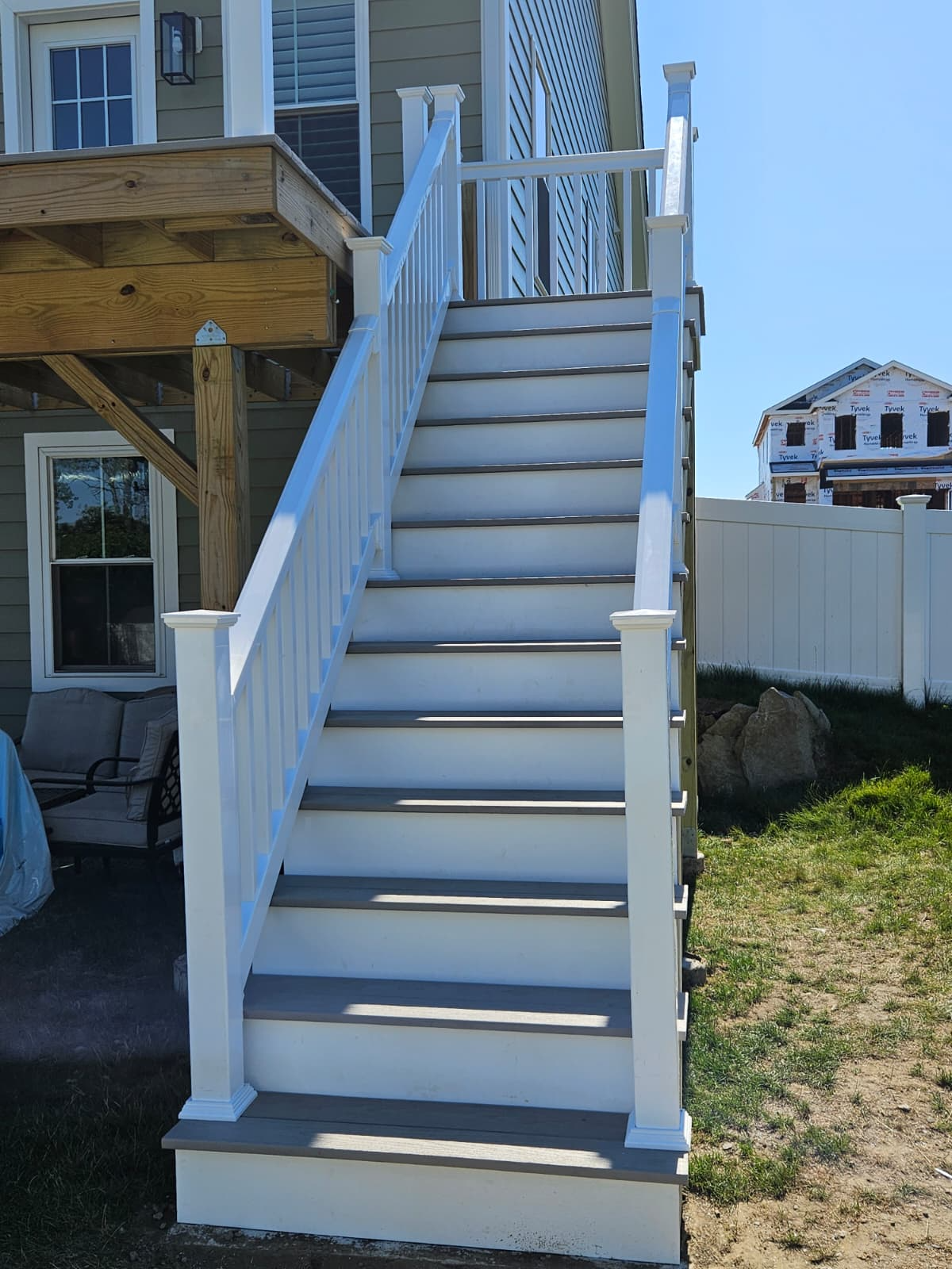 Second-Story Deck & Staircase Build in Portsmouth, RI